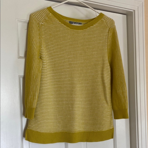 Marled Sweaters - Marled Reunited Clothing yellow and white cotton and acrylic crew neck sweater